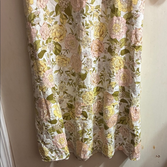 Who What Wear Floral Long Sleeve Dress - Green and Pink - Picture 3 of 6